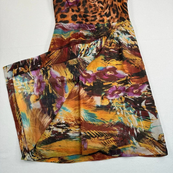 Antonio Melani Sheath Faux Wrap Dress Womens Size 2 Animal Print Floral Lined - Picture 9 of 11